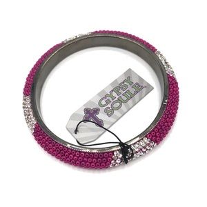 Gypsy Soule Pink Beaded Sparkle Bangle Bracelet NWT